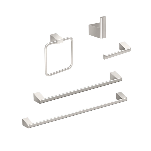 A-Line Bathroom Accessories Set - Wall Mount - 1" Brass/Satin Nickel