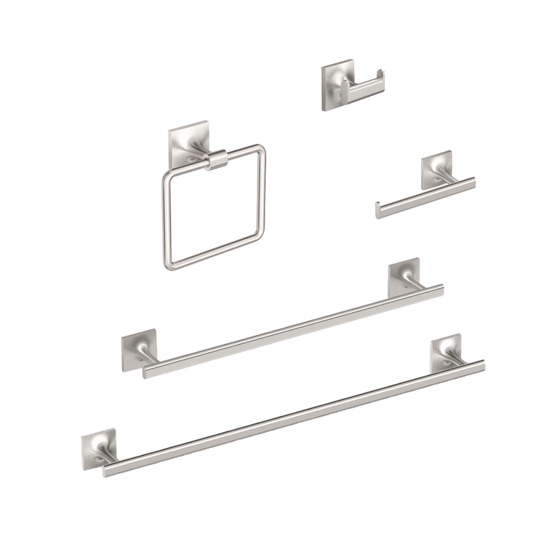 Waterline Bathroom Accessories Set - Wall Mount - Brass/Satin Nickel