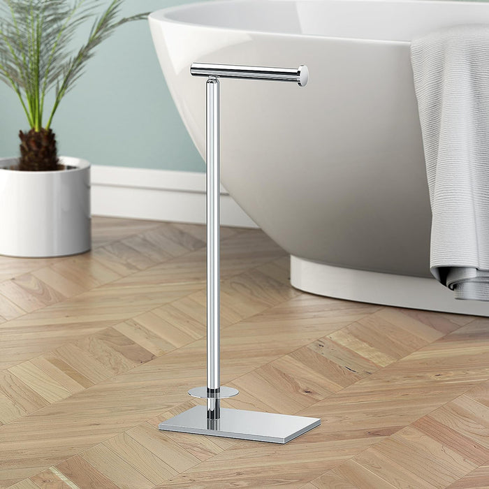 Modern Toilet Paper Holder with Storage- Free Standing - 22"
