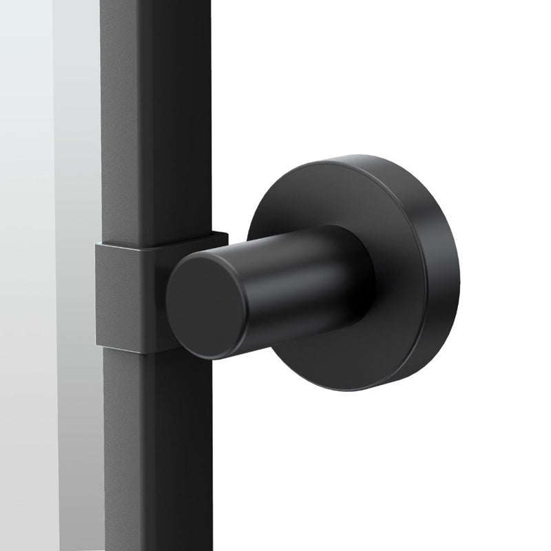 Glam Framed Pivoting Vanity Mirror - Wall Mount - 25" Steel/Matt Black - Last Unit Special Offer