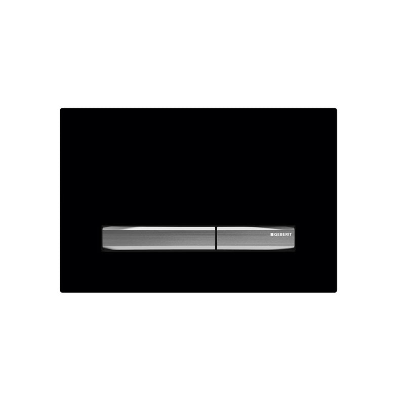 Sigma 50 Dual Flush Plate Toilet - Wall Mount - 10" Glass/Black/Polished Chrome