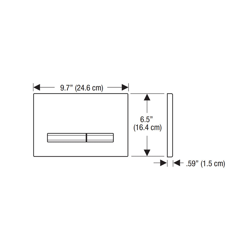 Sigma 50 Dual Flush Plate Toilet - Wall Mount - 10" Glass/Black/Polished Chrome
