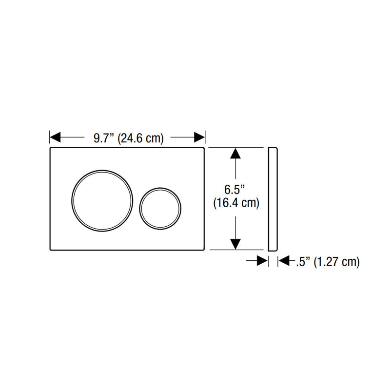 Sigma 20 Dual Flush Plate Urinal - Wall Mount - 10" Plastic/Matt Black/Polished Chrome