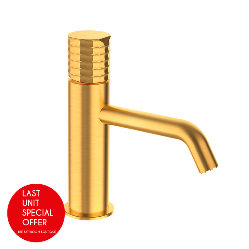 Aura Bathroom Faucet - Single Hole - 7" Brass/Brushed Gold - Last Unit Special Offer