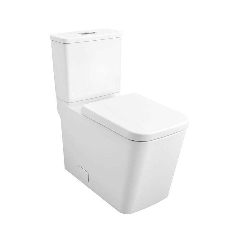 Eurocube Elongated Complete Dual Flush Two Piece Toilet - Floor Mount - 17"  Vitreous China/Alpine White