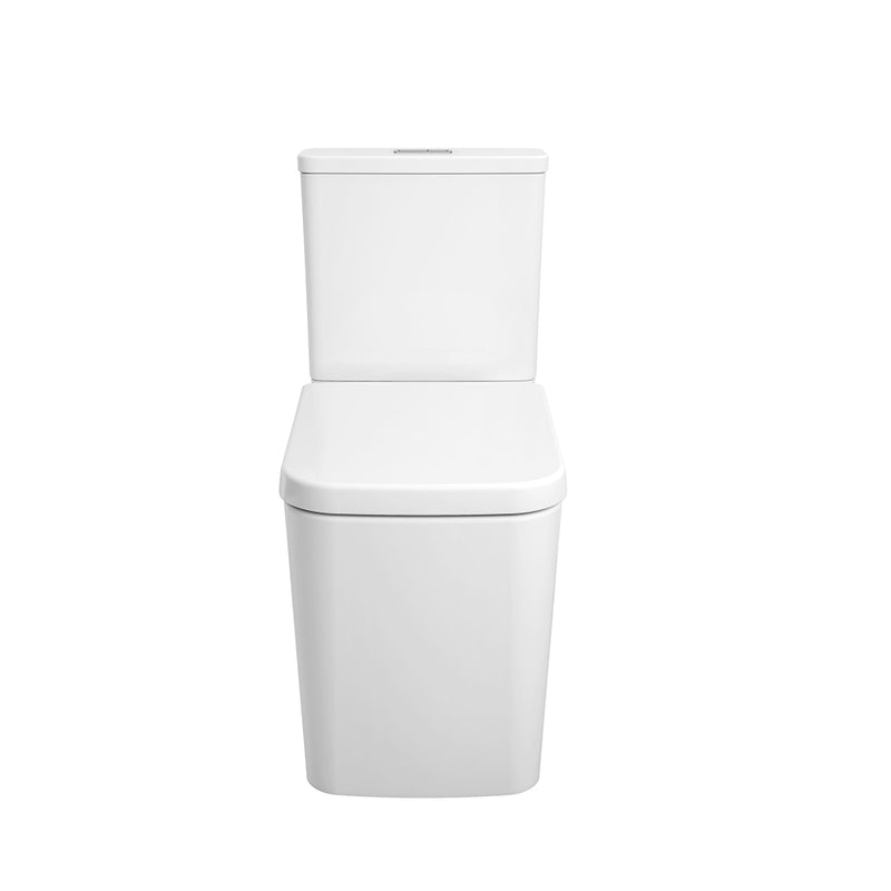 Eurocube Elongated Complete Dual Flush Two Piece Toilet - Floor Mount - 17"  Vitreous China/Alpine White