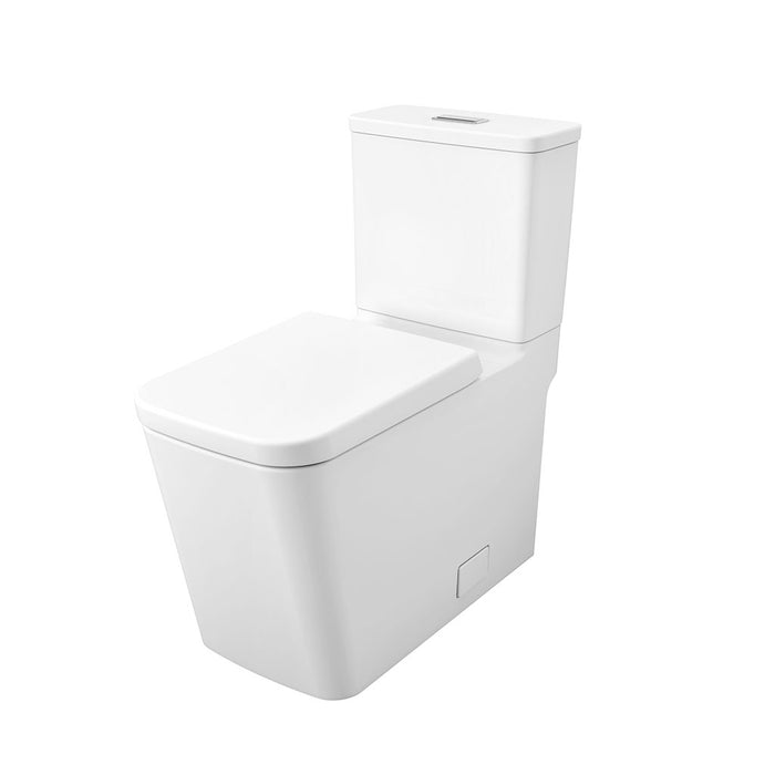 Eurocube Elongated Complete Dual Flush Two Piece Toilet - Floor Mount - 17"  Vitreous China/Alpine White