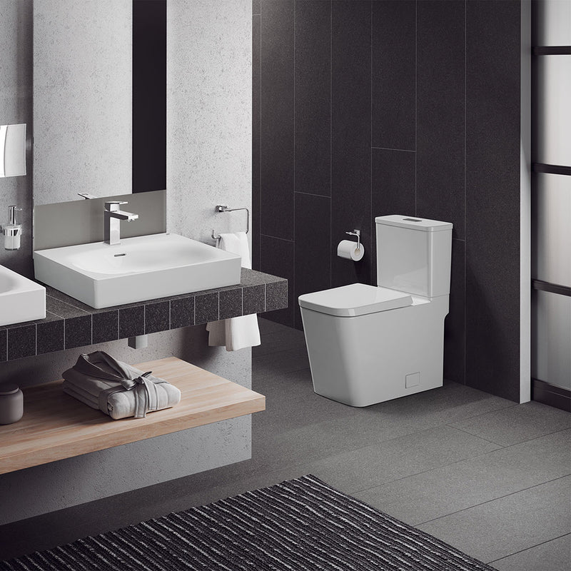 Eurocube Elongated Complete Dual Flush Two Piece Toilet - Floor Mount - 17"  Vitreous China/Alpine White