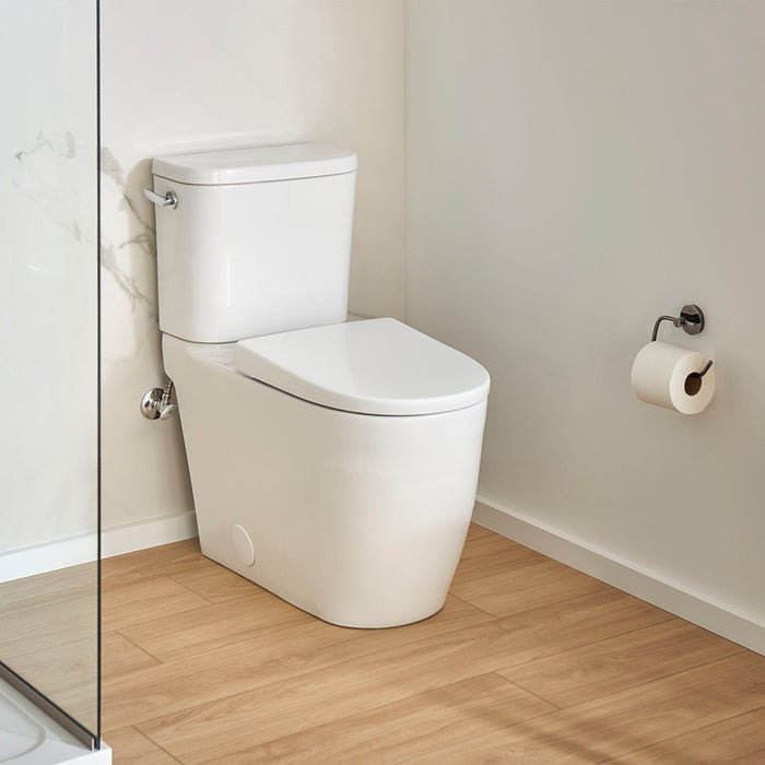Essence Elongated Complete Left Lever Two Piece Toilet - Floor Mount - 17" Vitreous China/Alpine White
