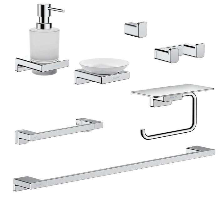 Addstoris Bathroom Accessories Set - Free Standing - Brass/Polished Chrome