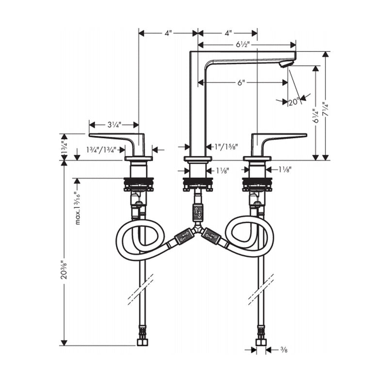 Metropol 160 Bathroom Faucet - Widespread - 8" Brass/Brushed Nickel