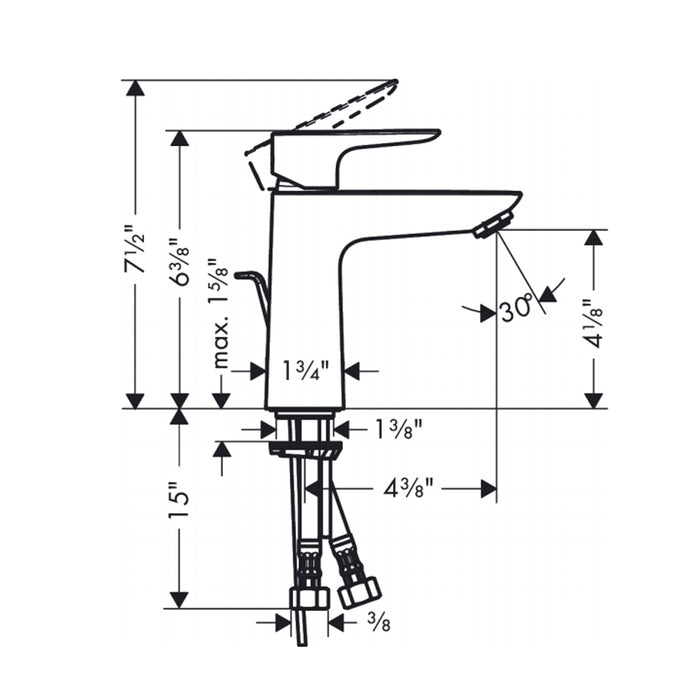 Talis E Bathroom Faucet - Single Hole - 7" Brass/Brushed Bronze