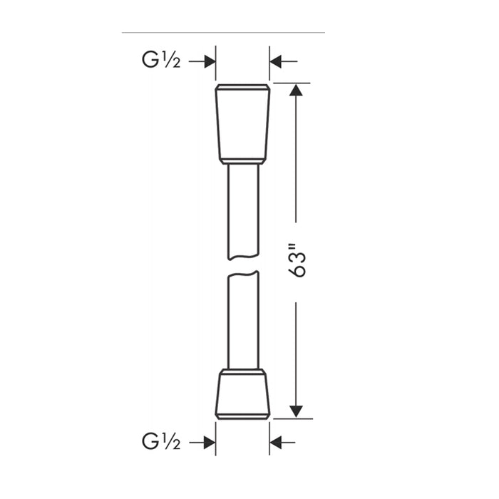 Techniflex Hand Shower Hose - Free Standing - 63" Brass/Polished Nickel
