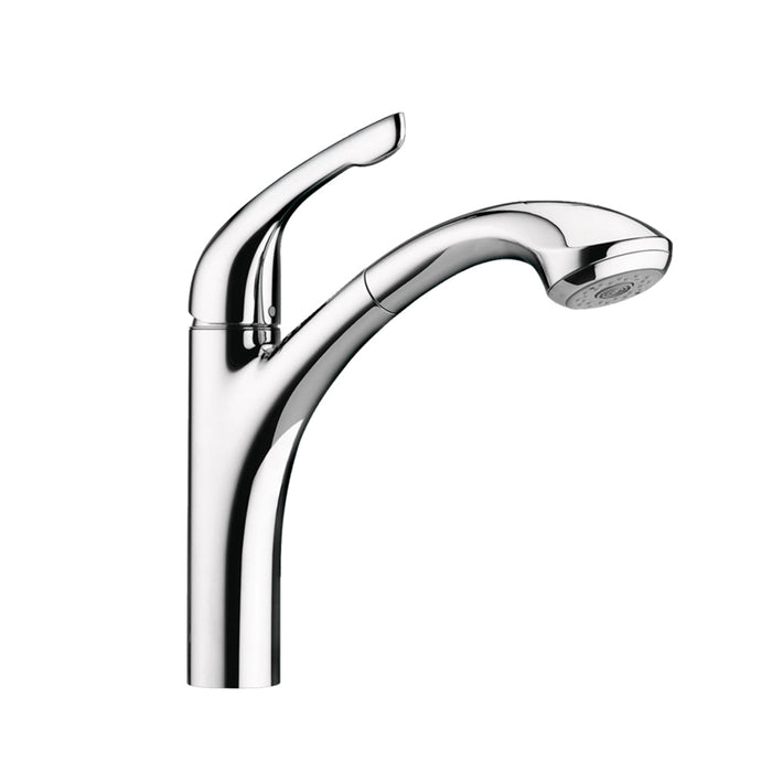 Allegro E 2-Spray Pull-Out Kitchen Faucet - Single Hole - 13" Brass/Polished Chrome