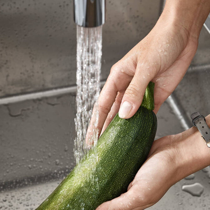 Allegro E 2-Spray Pull-Out Kitchen Faucet - Single Hole - 13" Brass/Polished Chrome