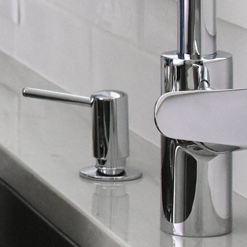 Universal Kitchen Soap Dispenser - Free Standing - 3" Brass/Polished Chrome