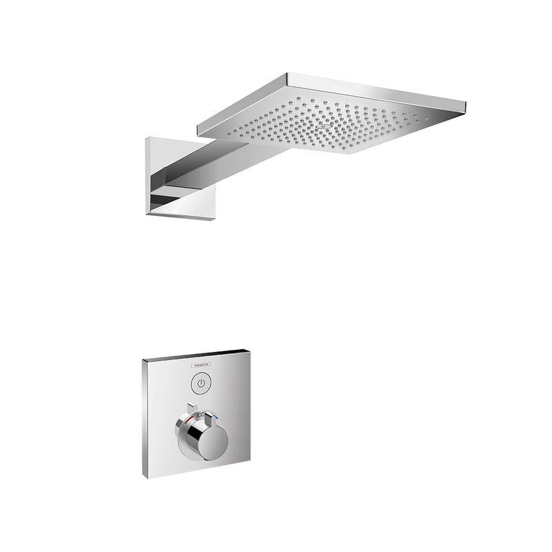 Raindance E 1-Way Thermostatic Trim Complete Shower Set - Wall Mount - 12" Brass/Polished Chrome