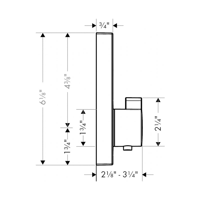 Raindance E 1-Way Thermostatic Trim Complete Shower Set - Wall Mount - 12" Brass/Polished Chrome