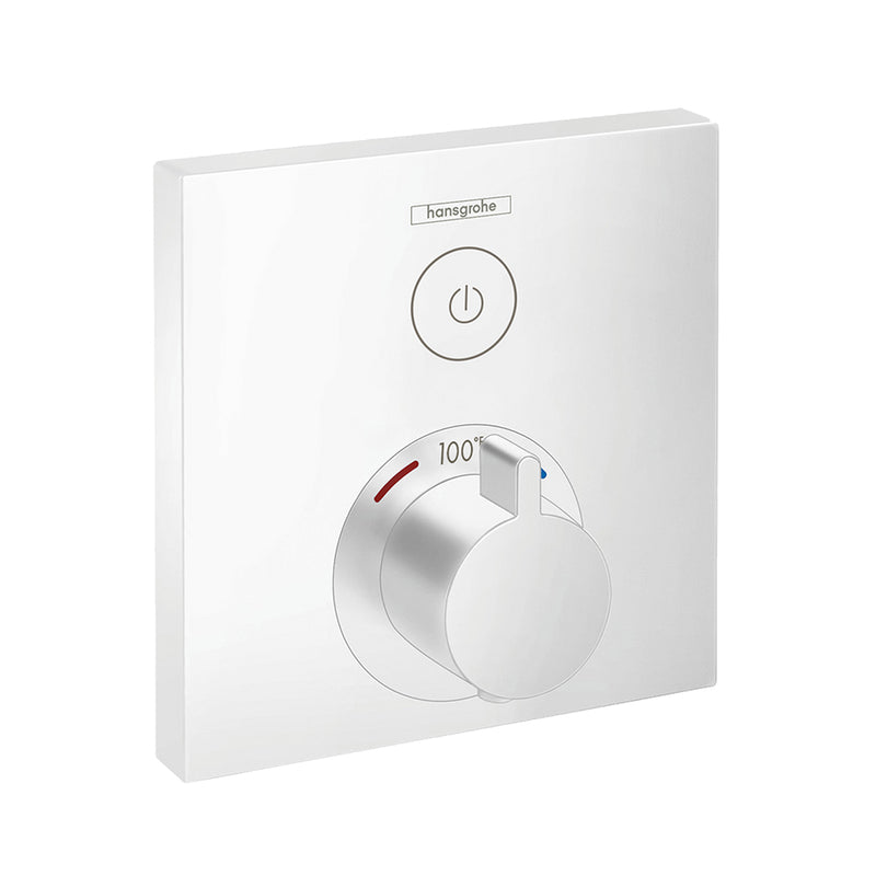 Raindance E 1-Way Thermostatic Trim Complete Shower Set - Wall Mount - 12" Brass/Matt White