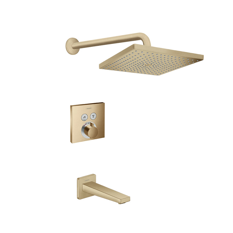 Raindance E 2-Way Thermostatic Trim Complete Shower Set - Wall Mount - 12" Brass/Brushed Bronze