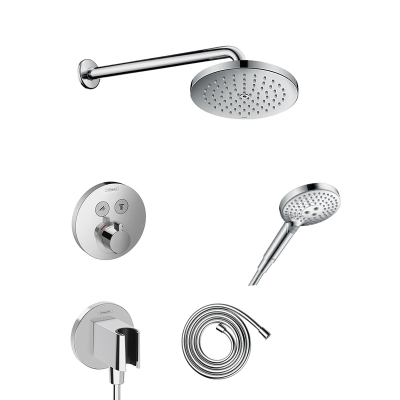 Raindance S 2-Way Thermostatic Trim Complete Shower Set - Wall Mount - 8" Brass/Polished Chrome