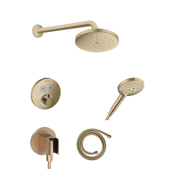 Raindance S 2-Way Thermostatic Trim Complete Shower Set - Wall Mount - 8" Brass/Brushed Bronze