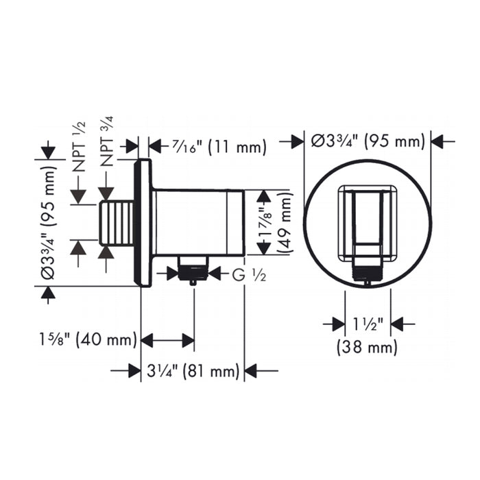 Raindance S 2-Way Thermostatic Trim Complete Shower Set - Wall Mount - 8" Brass/Brushed Bronze