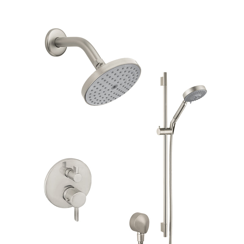Raindance S 2-Way Thermostatic Trim Complete Shower Set - Wall Mount - 6" Brass/Brushed Nickel