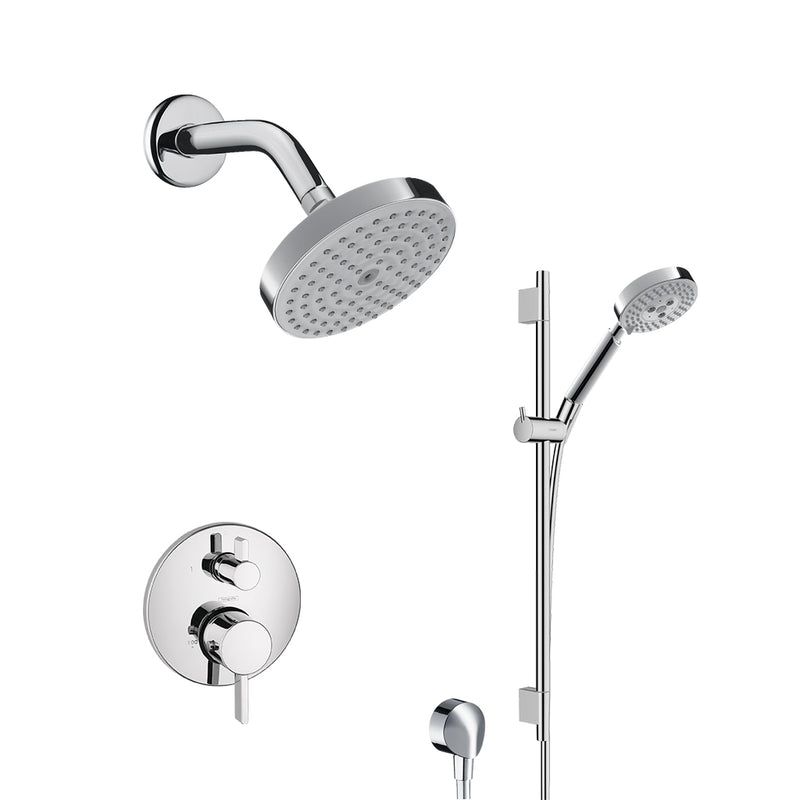 Raindance S 2-Way Thermostatic Trim Complete Shower Set - Wall Mount - 6" Brass/Polished Chrome