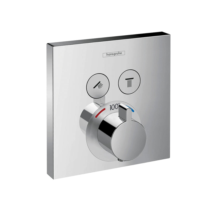 Raindance E 2-Way Thermostatic Trim Complete Shower Set - Wall Mount - 12" Brass/Polished Chrome