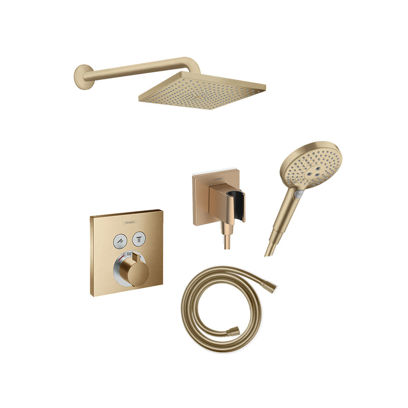 Raindance E 2-Way Thermostatic Trim Complete Shower Set - Wall Mount - 12" Brass/Brushed Bronze
