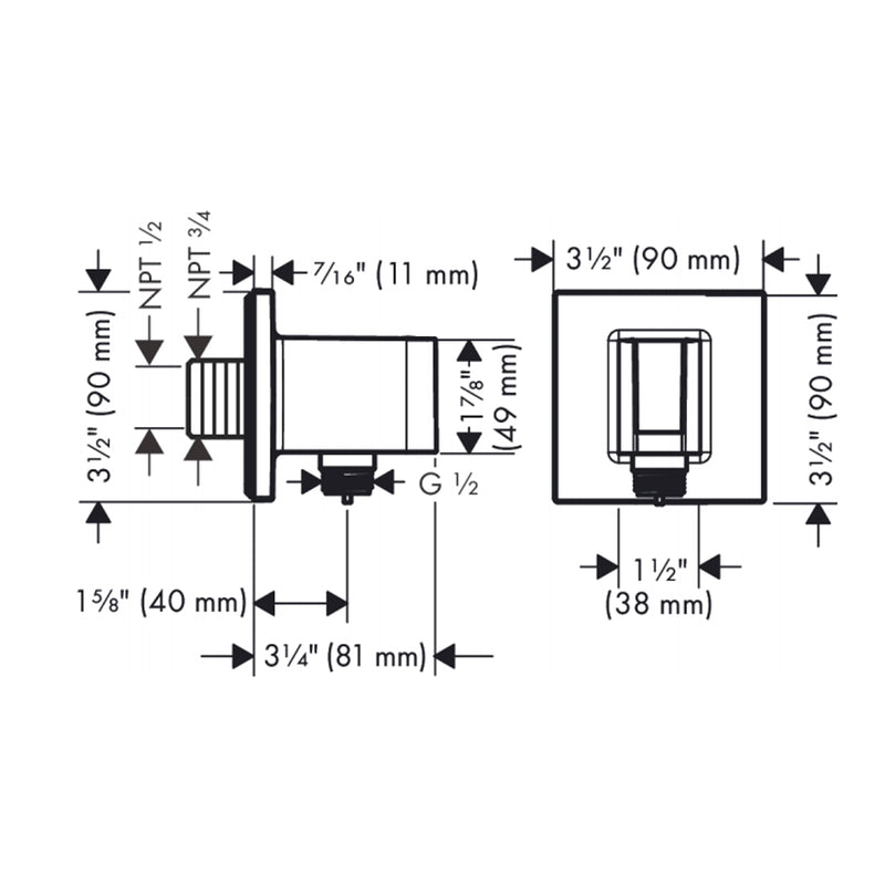 Raindance E 2-Way Thermostatic Trim Complete Shower Set - Wall Mount - 12" Brass/Brushed Bronze
