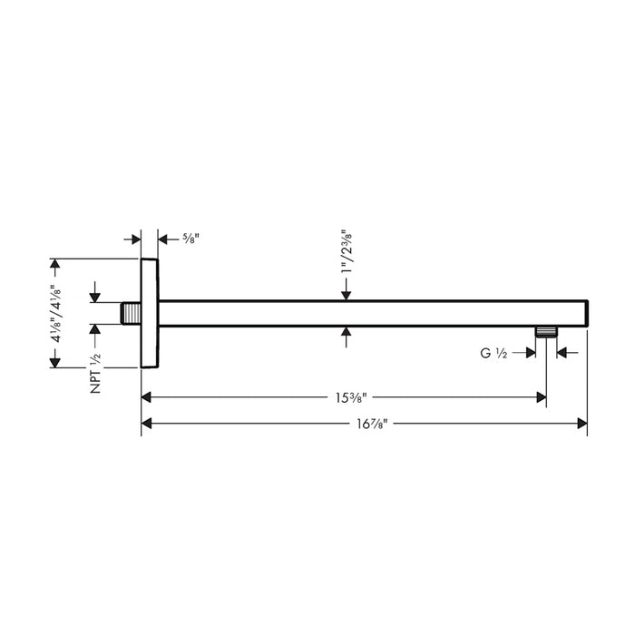 Raindance E Shower Arm - Wall Mount - 15" Brass/Brushed Bronze