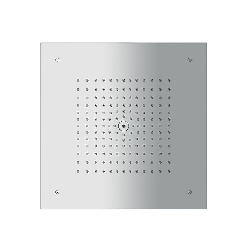 Raindance E Complete 1-Jet Square Shower Head - Ceiling Mount - 16" Brass/Polished Chrome