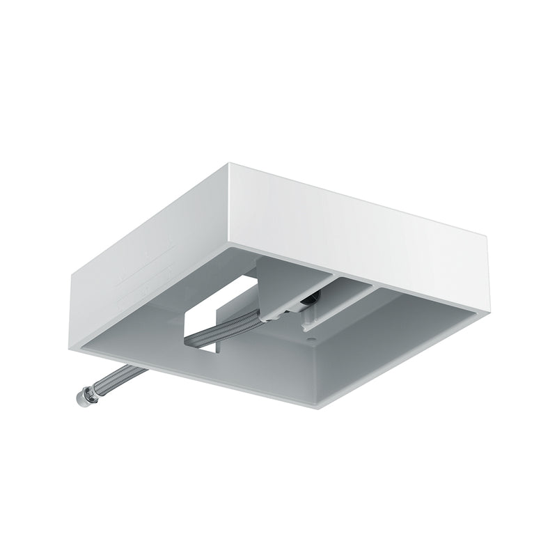 Raindance E Complete 1-Jet Square Shower Head - Ceiling Mount - 16" Brass/Polished Chrome