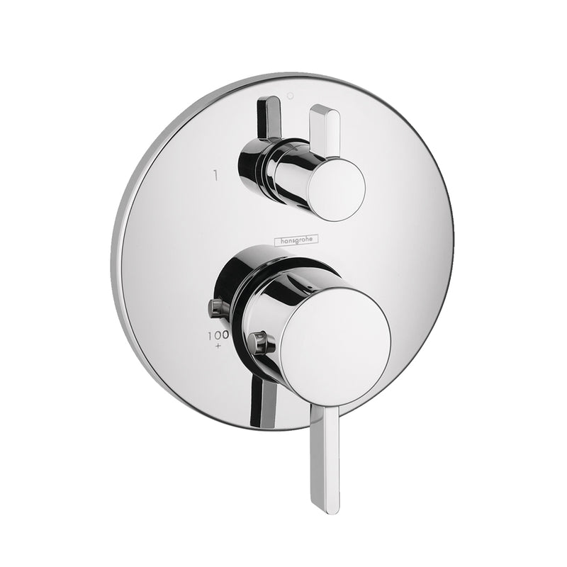 Ecostat 2 Way Thermostatic Trim Shower Mixer - Wall Mount - 7" Brass/Polished Chrome