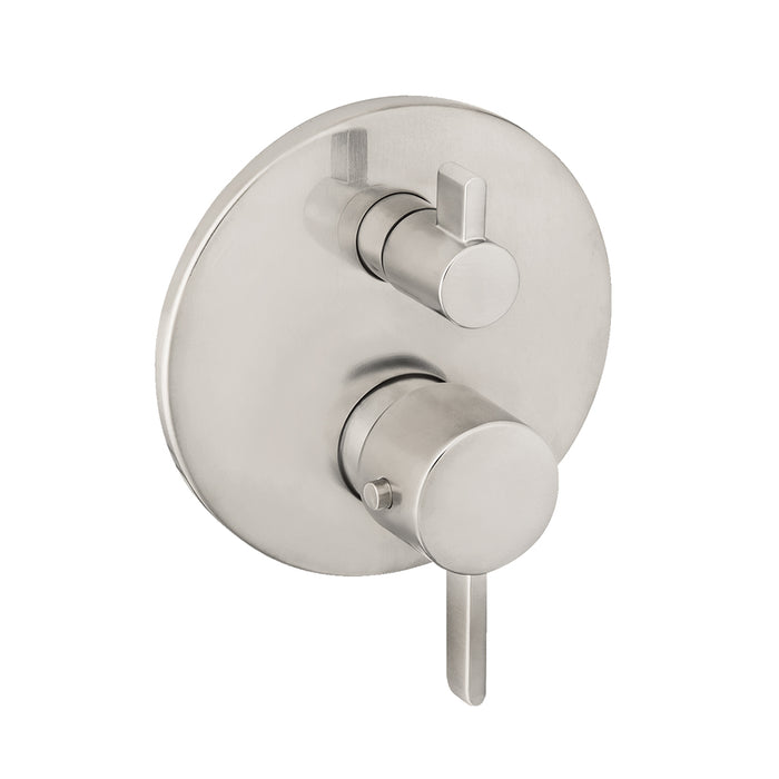 Ecostat 2 Way Thermostatic Trim Shower Mixer - Wall Mount - 7" Brass/Brushed Nickel