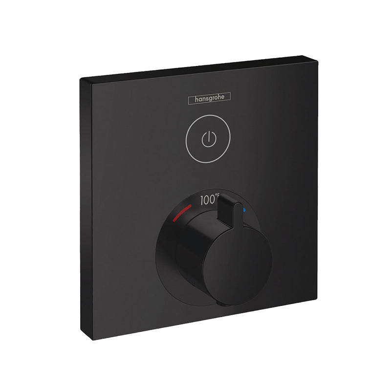 Showerselect 2 Way Thermostatic Trim Shower Mixer - Wall Mount - 7" Brass/Matt Black