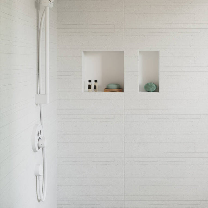 Showerselect S 2 Way Thermostatic Trim Shower Mixer - Wall Mount - 6" Brass/Matt White