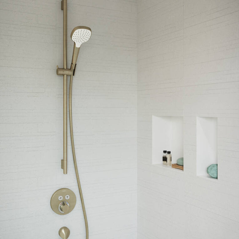 Showerselect S 2 Way Thermostatic Trim Shower Mixer - Wall Mount - 6" Brass/Brushed Bronze