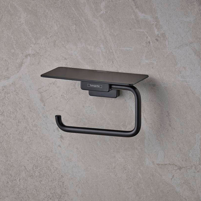 Addstoris Toilet Paper Holder - Wall Mount - 6" Brass/Matt Black