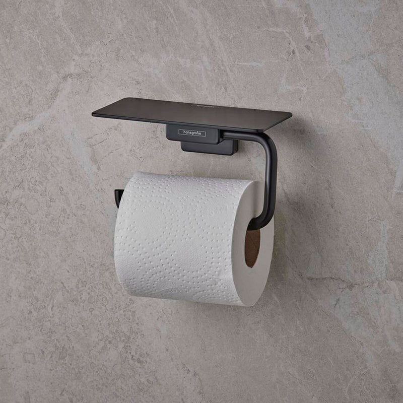 Addstoris Toilet Paper Holder - Wall Mount - 6" Brass/Matt Black