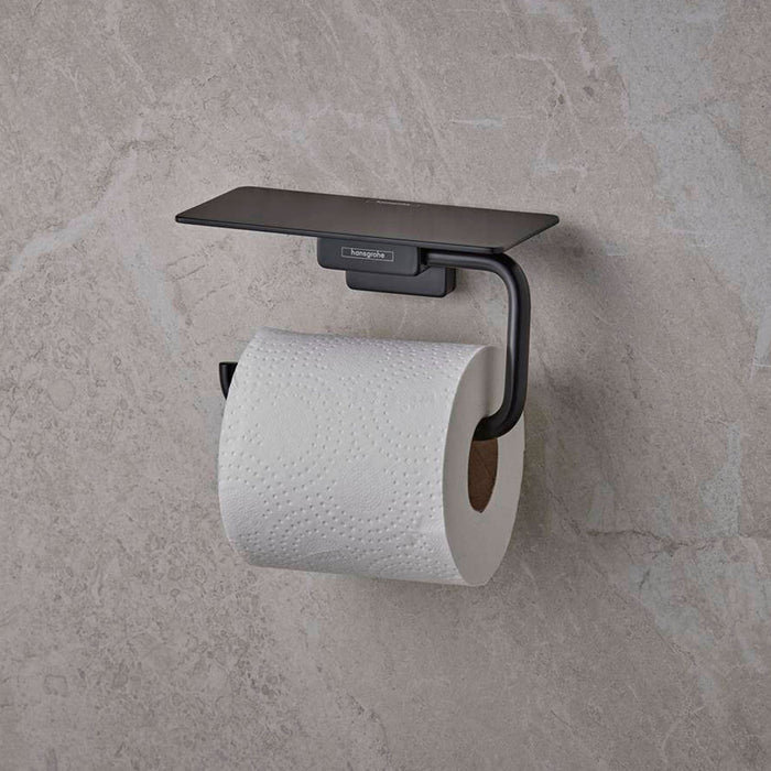 Addstoris Toilet Paper Holder - Wall Mount - 6" Brass/Matt Black