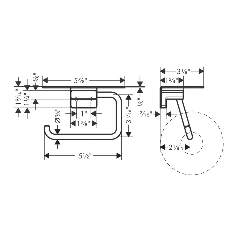 Addstoris Toilet Paper Holder - Wall Mount - 6" Brass/Matt Black