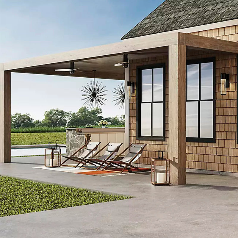 Shelter Outdoor Entrance Wall Light - Wall Mount - 21" Aluminum/Glass/Black