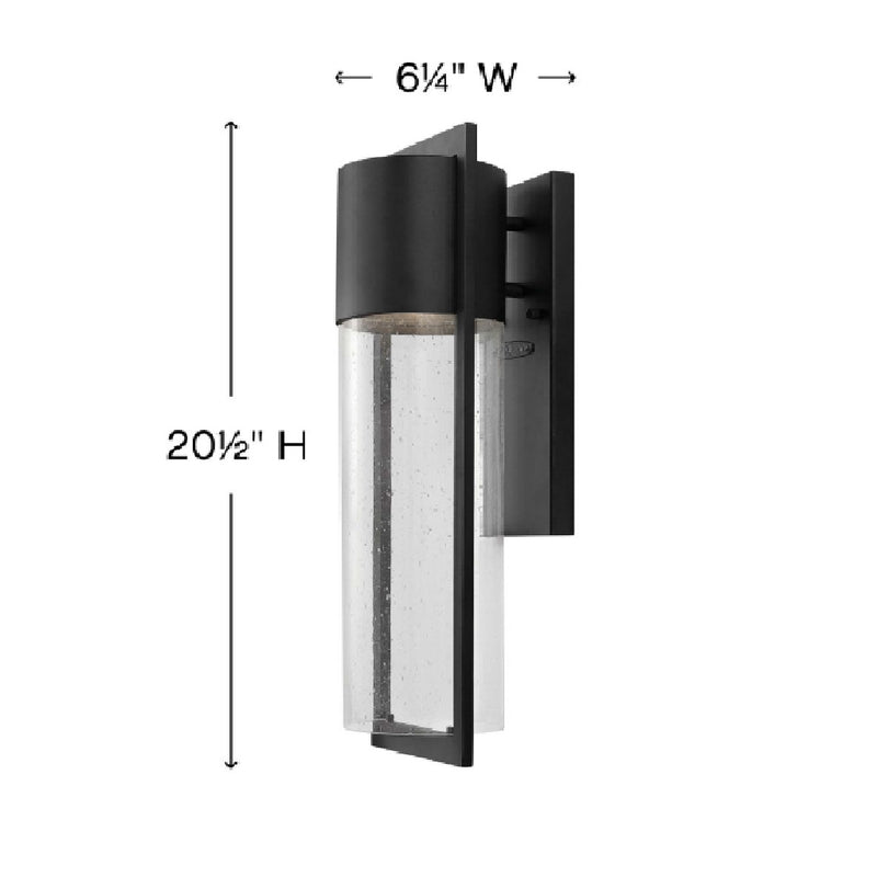 Shelter Outdoor Entrance Wall Light - Wall Mount - 21" Aluminum/Glass/Black