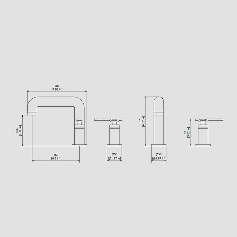 Bold Bathroom Faucet - Widespread - 8" Brass/Rose Gold