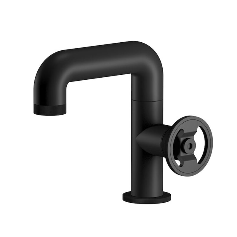 Bold Bathroom Faucet - Single Hole - 7" Brass/Matt Black