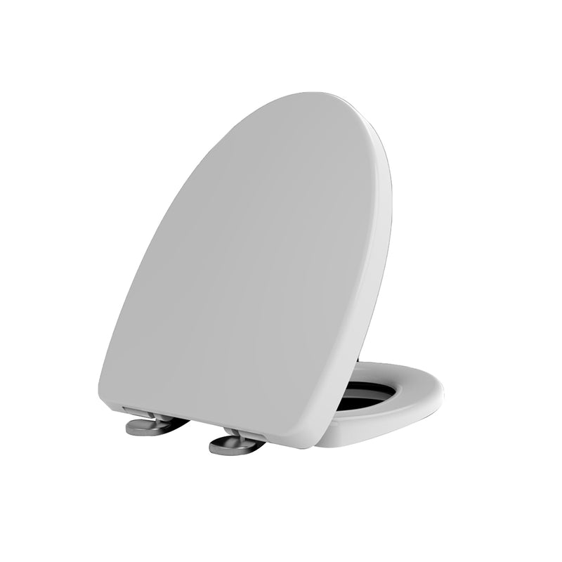 Universal Elongated Silent Close Quick-Release Toilet Seat And Cover - Toilet Mount - 17" Duroplast/Gloss White