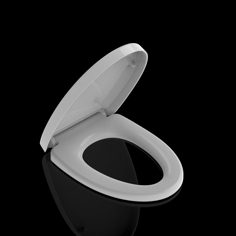 Universal Elongated Silent Close Quick-Release Toilet Seat And Cover - Toilet Mount - 17" Duroplast/Gloss White